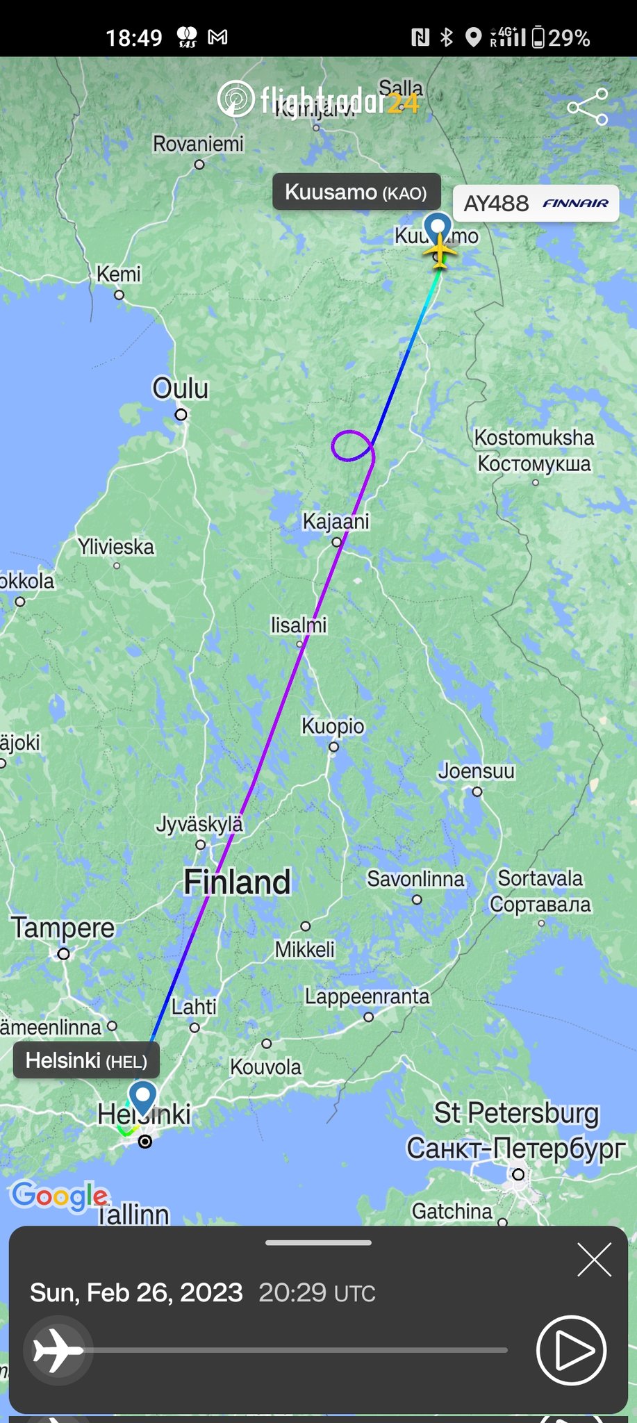 14 비행중 갑자기 360도 선회한 핀란드 항공기 사유 - 모든 승객들에게 오로라를 보여주기 위해.jpg
