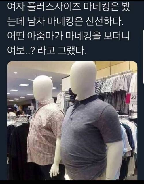 13 남자 플러스 사이즈 마네킹을 본 아내의 반응.jpg