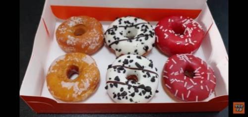 20 사진 속 도넛 중 세개는 가짜 1 2 3 4 5 6 여섯개의 도넛중 세개는 모형입니다. 156이 가짜.jpg