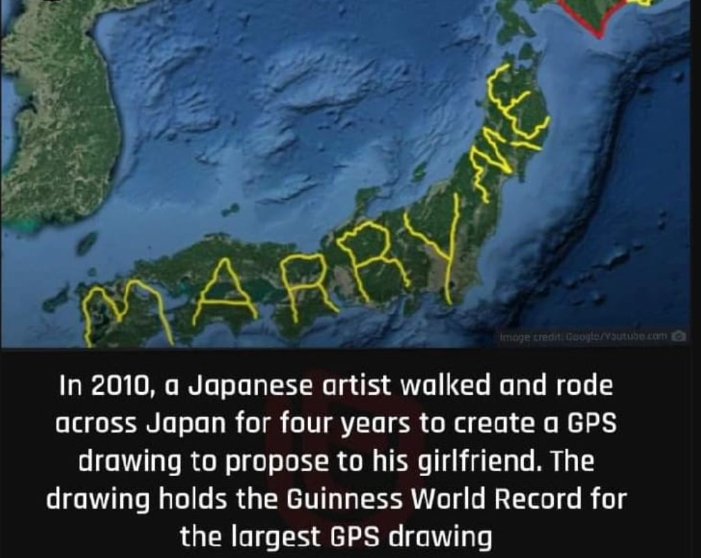 17 기네스북에 오른 4년 걸린 프로포즈 4년동안 걷고 타고 해서 GPS로 청혼. 세계에서 가장 긴 GPS 경로 그림으로 기네스북에 등재됨.png