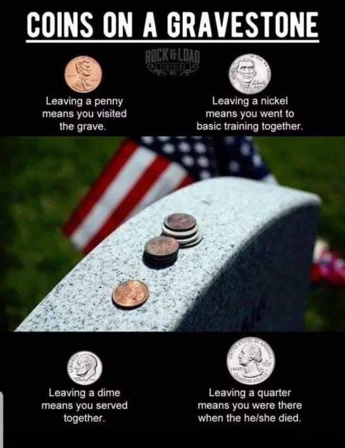 6 미군 묘비위에 올려둔 동전들의 의미.jpg